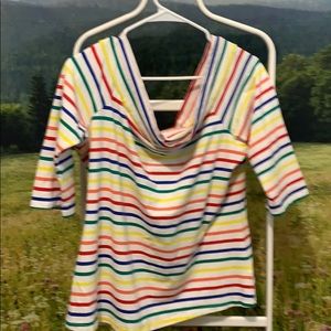 ModCloth rainbow off shoulder top Plus size